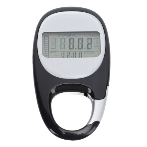 Walking Pedometer Clip-On StepCounter Black 210mAh 1