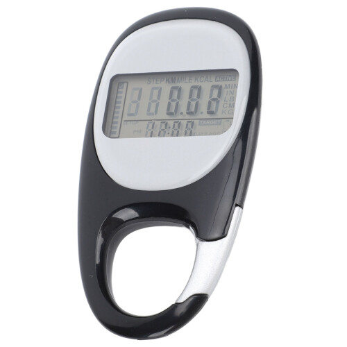 Multifunctional Black Walking Pedometer 210mAh Clip-On Step Counter 2