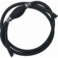 Manguera de combustible trenzada de nailon de 3/8" y 6 pies con bombilla de cebado y abrazaderas de acero – Compatible con motores fueraborda
