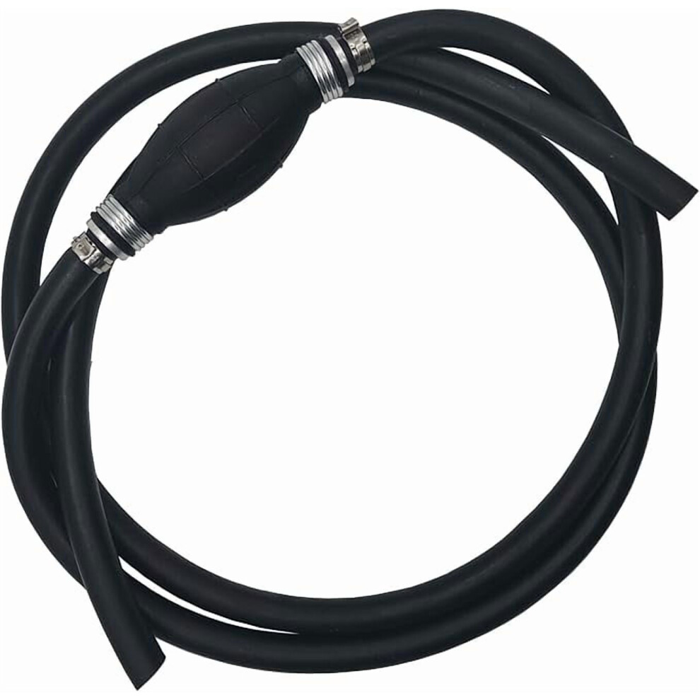 3/8" 6Ft Nylon Braided Fuel Line With Primer Bulb, Steel Clamps Â Compatible With Marine Outboard, Boat, Rv 9165521857289