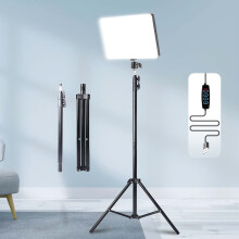 YZHENDEC 43.3" Dimmable LED Square Light Kit with Tripod & Phone Holder, Compatible with Video Recording & Game Streaming