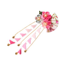 Japanese Style Hairpin with Tassel Pink 18x7x3cm