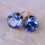 Ear Studs Cubic Zirconia Round White and Gold 6