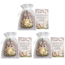 Easter Pocket Hug Acrylic Bunny with Encouragement Card 3