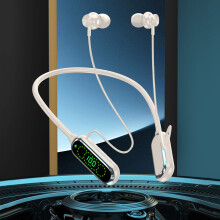 Écouteurs tour de cou Bluetooth 5.4 avec affichage numérique, son HiFi, 200 h d'autonomie en veille, maintien auriculaire, sport/travail – Jaune