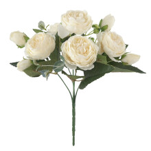 2026Nouveaux bouquets de mariage avec pivoines artificielles, roses simulées, fleurs de soie, bouquet noué à la main, roses