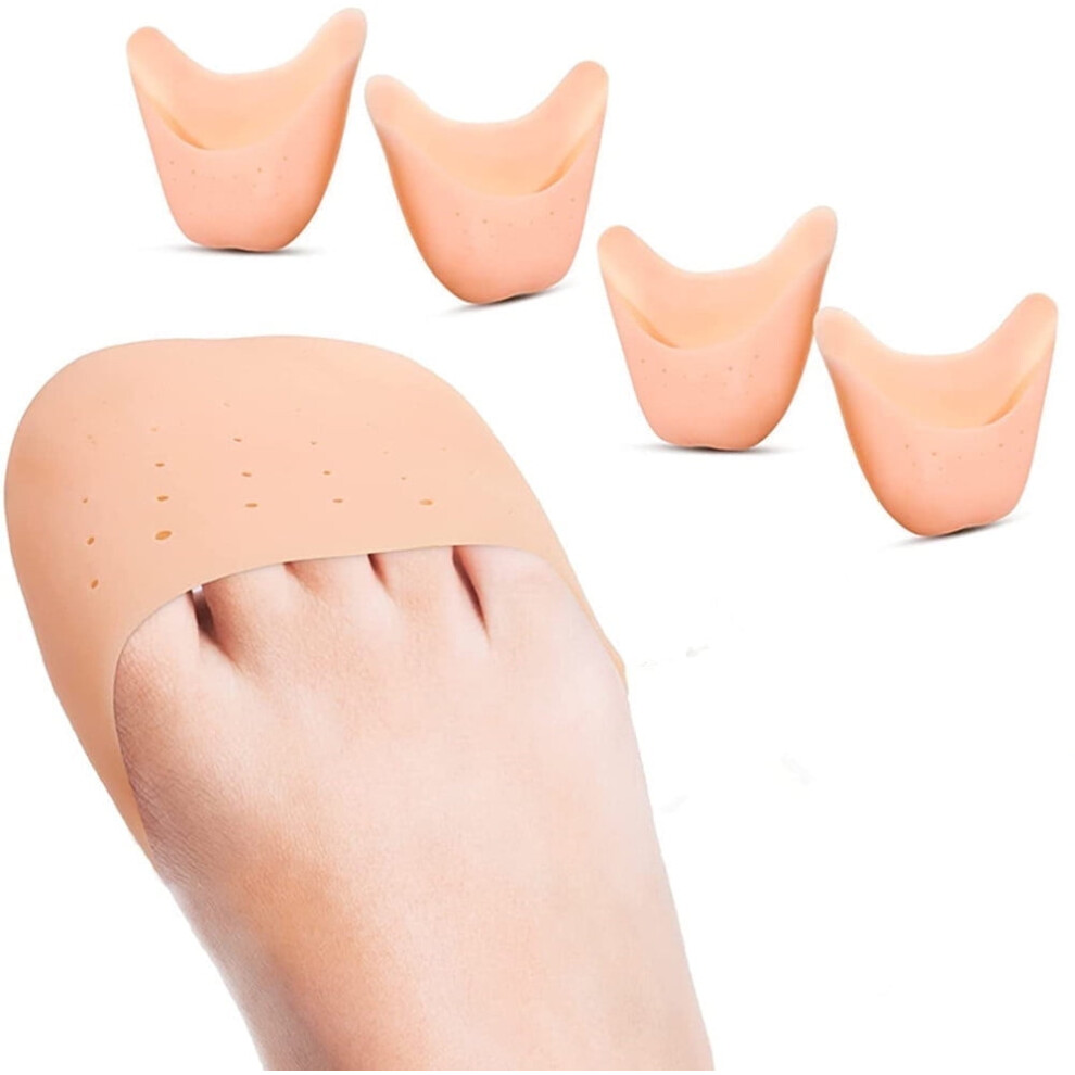 Triani Toe Pouches 4PCS â Silicone Gel Sock Pads, Ball of Foot & Metatarsal Cushion, Ballet Pointe Cap, Compatible with Most Shoes