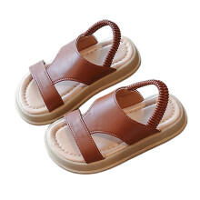 Girls Summer Sandals Casual Beach Footwear For Toddlers And Kids With Flexible Sole Design Brown 4-4.5Years