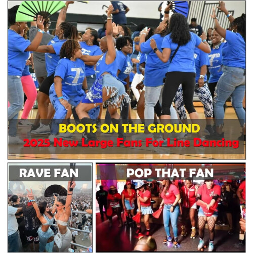 Πτυσσόμενος ανεμιστήρας Rave 13" για Line Dancing, πάρτι και γάμους – Κόκκινος, φορητός 1