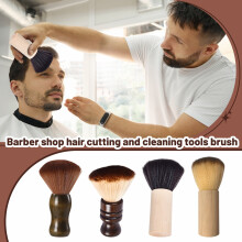 Large Hair Cutting Neck Duster Brush Professional Barber Natural Fiber Wooden Handle Cutting Kits Type1 C