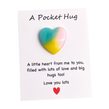 Valentine's Pocket Hug Heart with Greeting Cards, Distance Love Gift for Him/Her, I Love You Gift, Star Moon Design – Compatible with All