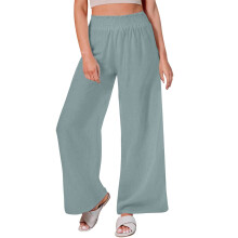 Women's High Waisted Wide Leg Casual Pants Blue3 XL
