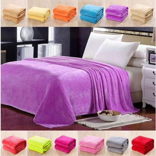 Fleece Bed Blanket Green Lightweight Warm Microfiber 2