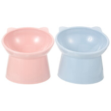 unbranded 2pcs Elevated Bowl Raised Plastic Cat Bowl High Based Food Bowl Feeding Container