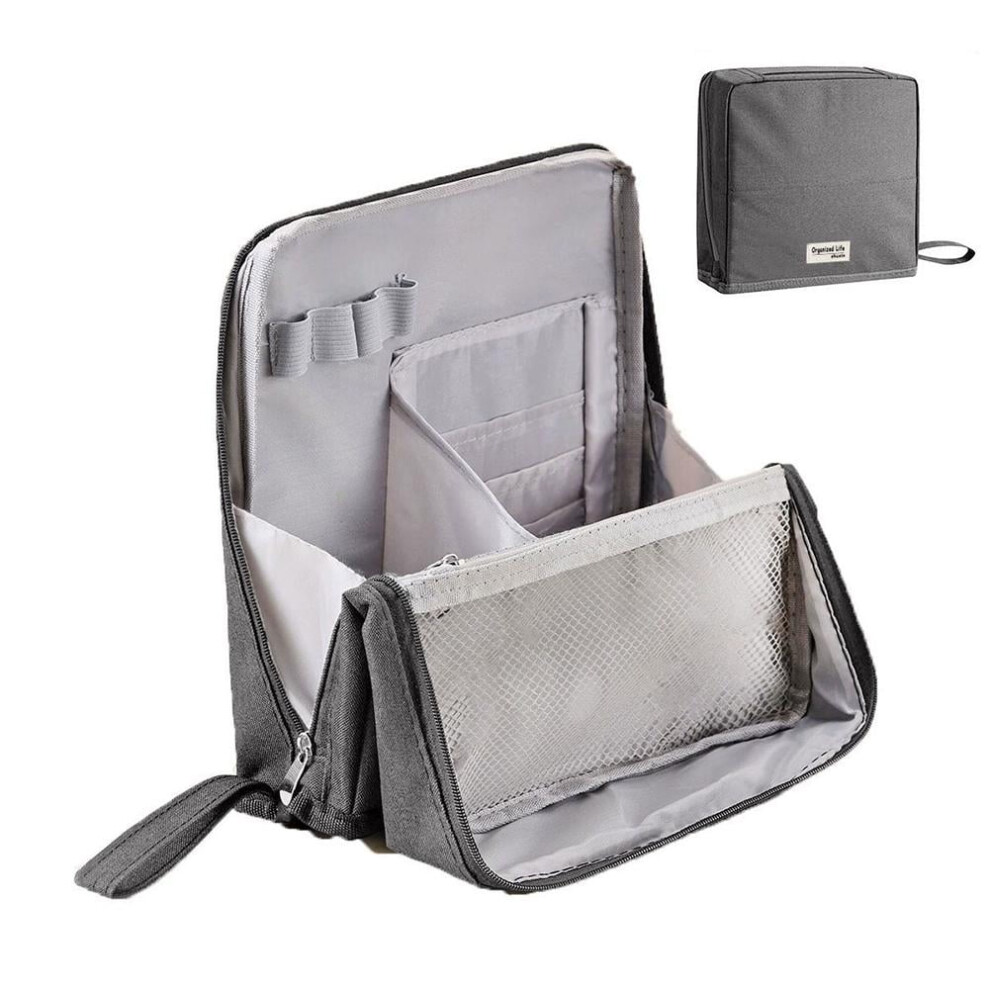 Portable, Large-Capacity Waterproof Oxford Cloth Makeup Bag with Compartments for Students, Artists, Travelers and Daily Organizers