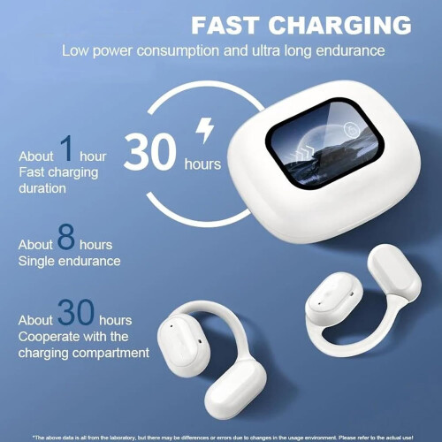 AI-oversættelsesørepropper, IPX5 vandtætte, åbent design, Bluetooth 5.4, 128 sprog. 1