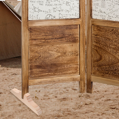 Louvre Wooden Room Divider Foldable Mobile Base 1