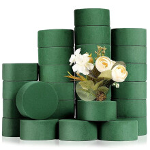 Floral Foam Blocks, 3.15'' Round Flower Foam, Wet and Dry Foam Block, Green Foam for Artificial and Fresh Flower Arrangement, Set of 12