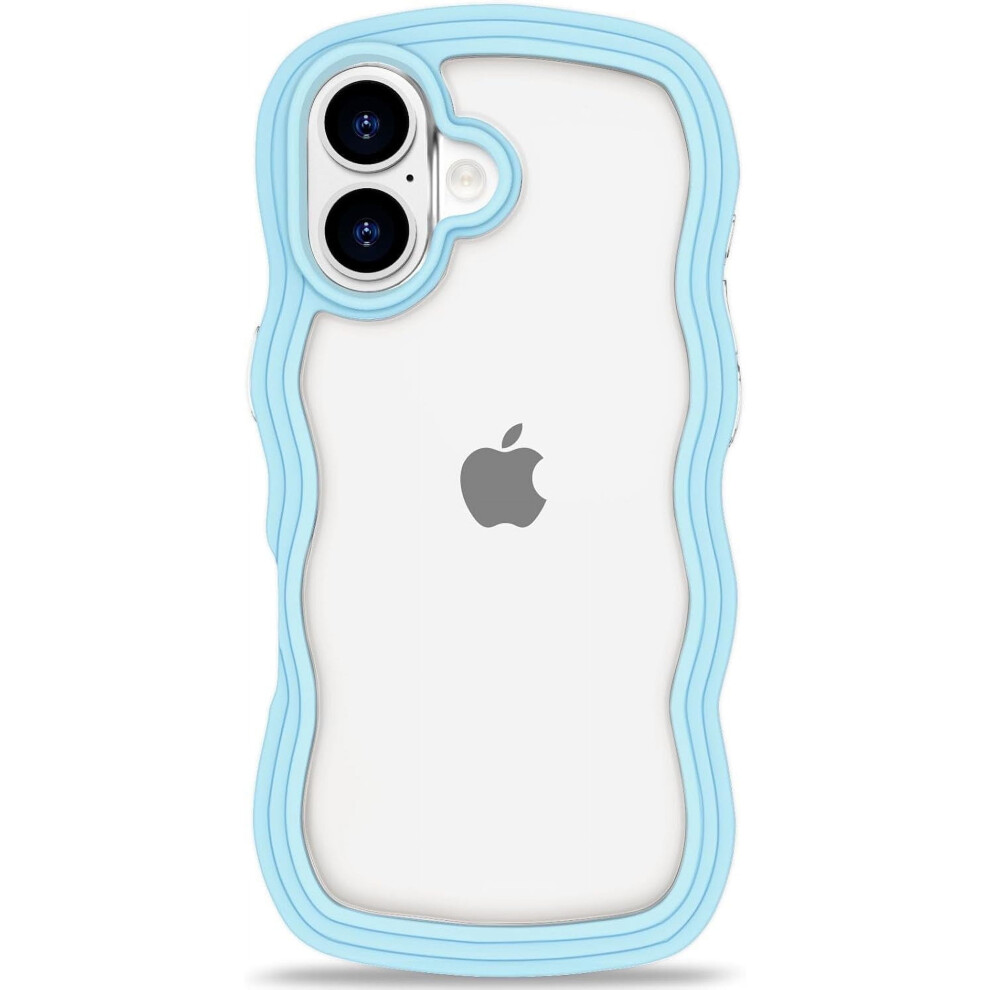 Cute Curly Wave Clear Tpu Case For Iphone 16 Pro Max Â Soft, Shockproof Bumper Cover 9130661101387