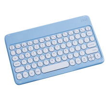 Slim Retro Bluetooth Keyboard – Compact, Rechargeable, Compatible with iPad, iPad Mini, iPad Air, iPad Pro, iPhone, Windows, Android (Blue)