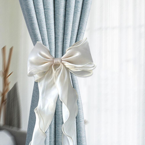 Silky Bow Curtain Tiebacks Decorative Ribbon Holdbacks 2 2