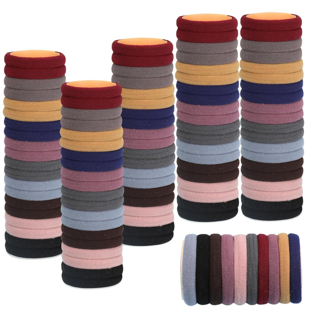 Unisex Black 100Pcs Seamless Hair Ties Â No Tangle, No Breakage, Thick Hair Compatible, Damage-Free Ponytail Holders For All Hair Types