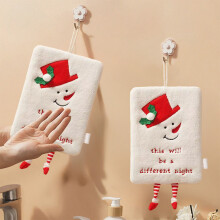 Christmas Hand Towel with Soft Lint, Festive Kitchen Hanging Towel, Holiday Decor Towel for Household Kitchens, High-Quality, Absorbent Festive Decor