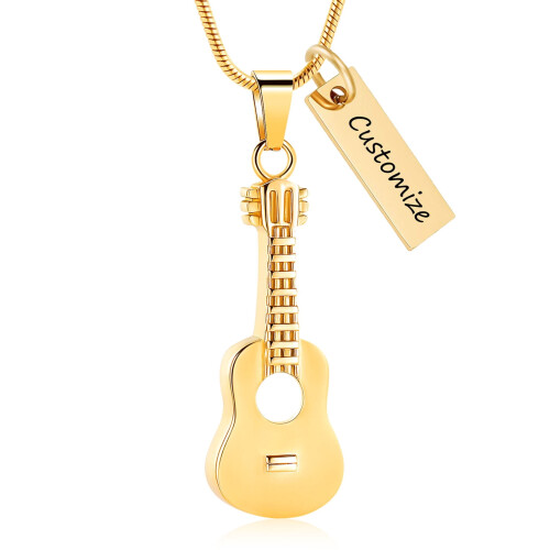 Guitarformet urnehalskæde til aske, 1 stk. 1