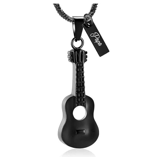 Guitarformet urnehalskæde til aske, 1 stk. 2
