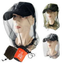 harmtty Outdoor Travel Dustproof Hat Mesh Cover Mosquito Insect Bee Net Face Protector,Black