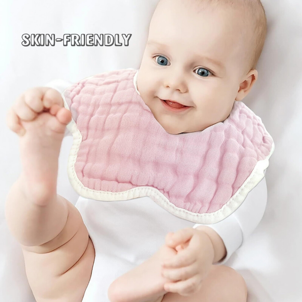 8-Pack Super Absorbent 4-Layer Muslin Baby Bibs for Infants & Toddlers, Teething & Drooling – Compatible with All Babies