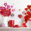 Valentine Artificial Flowers with Heart-Shaped Red Berry 4