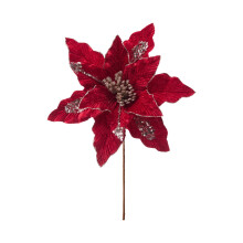 Grandi stelle di Natale artificiali con glitter, decorazioni natalizie finte in velluto per albero, feste, matrimoni e ornamenti per le vacanze.