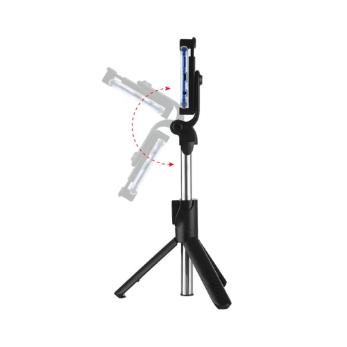5-Section Extendable Tripod Selfie Stick With Remote Control Black 2