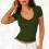 Women's V-Neck Stretch Pullover Top Casual Comfortable 3