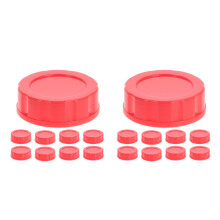 20Pcs Wide-Mouth Baby Bottle Lids Red PP Durable Leakproof Caps