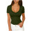 Women's V-Neck Stretch Pullover Top Casual Comfortable 2