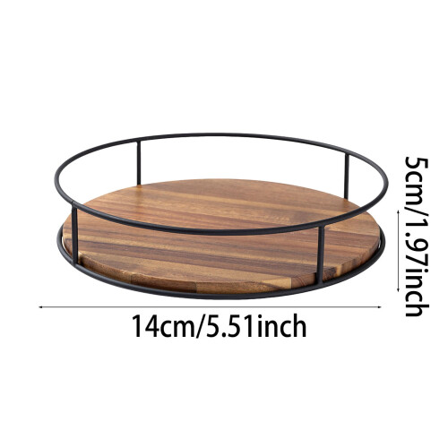 Solid Wood Turntable Holder Round Storage Tray 3 Sizes 2