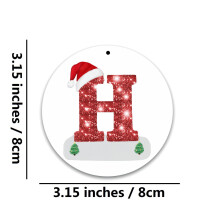 26 décorations de Noël personnalisées en acrylique avec initiales, à suspendre au sapin, cadeaux de Noël – Compatibles avec tous les sapins