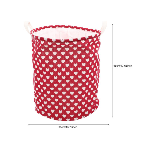 Panier à linge pliable rouge avec cordon de serrage 1