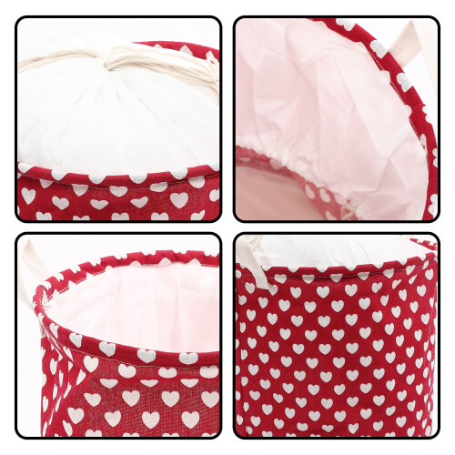Panier à linge pliable rouge avec cordon de serrage 2