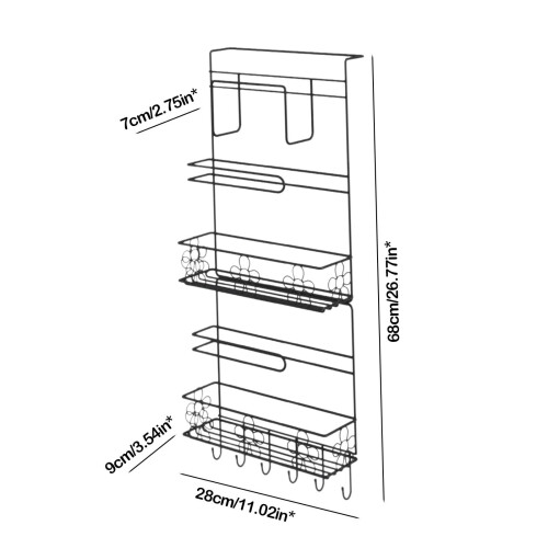 Multifunctional Refrigerator Hanging Rack Kitchen Supplies Shelf Spice Organizer 2
