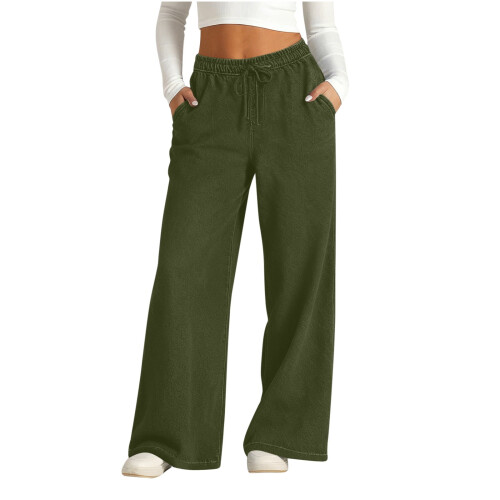 Damen-Freizeithose im Denim-Stil, elastischer, lockerer Schnitt, Zwei 1