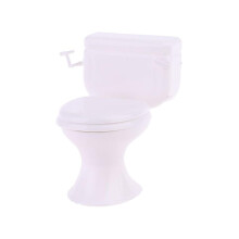 Puppenhaus-Miniaturmöbel, Vintage-Badezimmermodell, weiße Toilette, Spielzeug