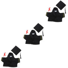 3Sets Robuste Abschlussbär Puppenkleidung Schwarz Für Und Deko