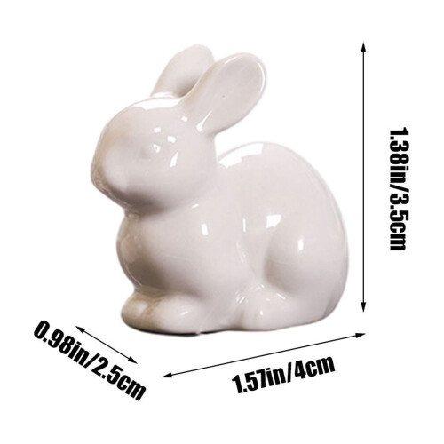Decor ceramic de iepuraș din porțelan, 1 bucată 1