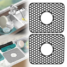 Tapis égouttoir de cuisine à prix imbattable, filtre anti-rayures et tapis isolant thermique, lot de 2 tapis pliables en silicone – Compatible