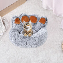 Calming Cuddler Pet Bed - Warming Cozy Soft Fluffy Faux Fur Cushion Bed for Small & Medium Dogs & Cats,Anti-Anxiety Washable Dog Bed & Cat Bed Mat