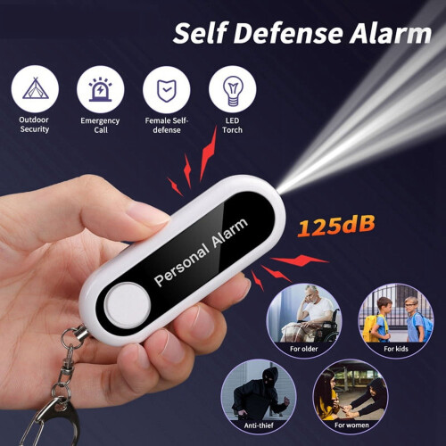 Personal Alarm Siren 125dB Portable Keychain for Security