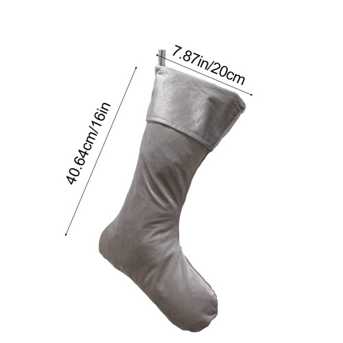 Julestrømper blød fleece grå 40x18 cm 1